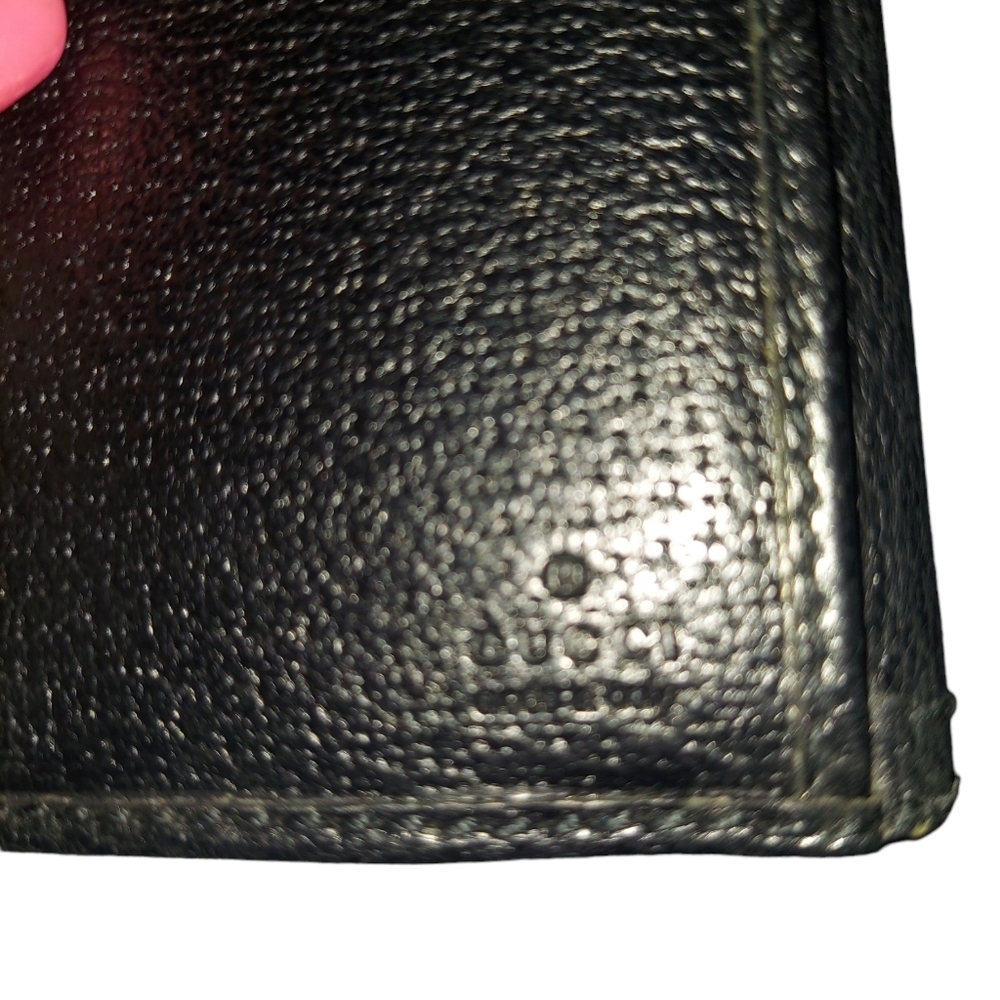 Gucci GG Black Leather Canvas Bamboo Collection Long Wallet - Picture 6 of 12